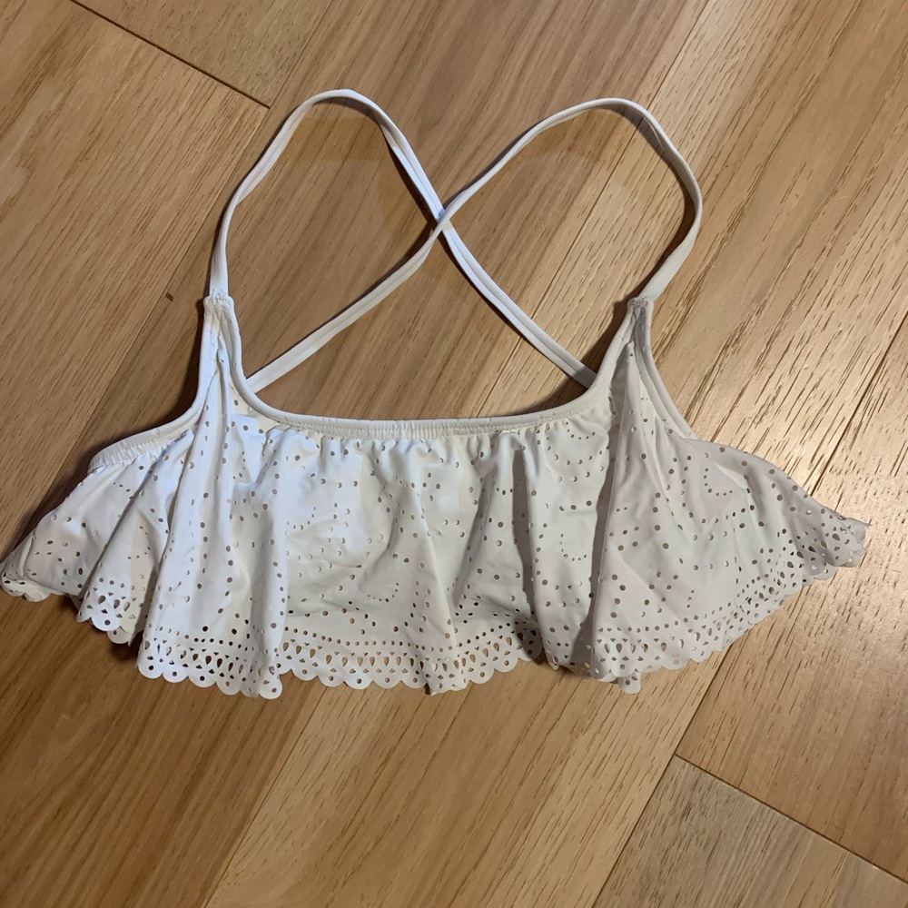 White eyelet bikini top